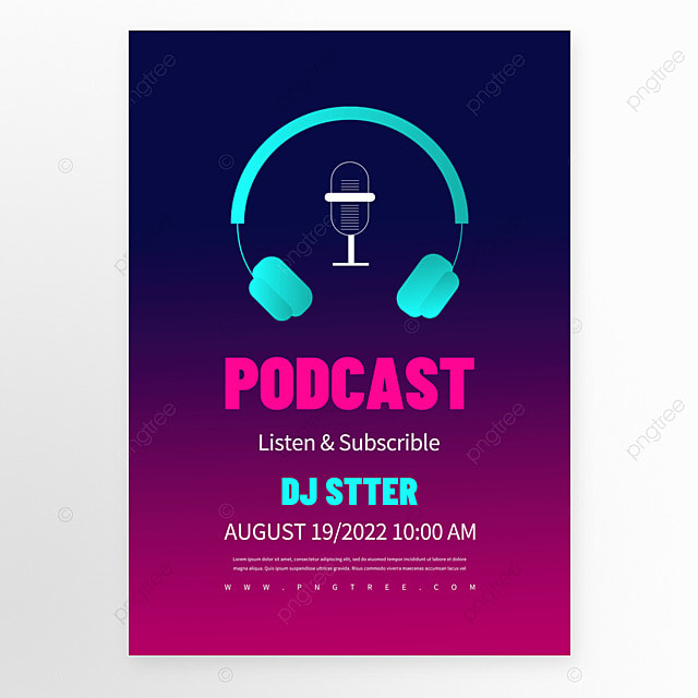 主播主题耳机宣传彩色传单