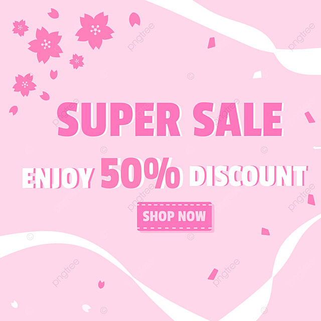 粉色樱花风格销售促销instagram帖子