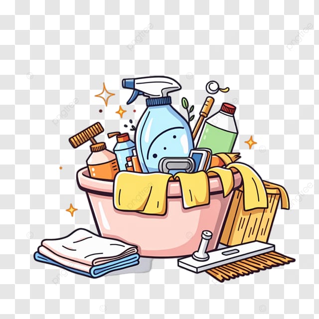 家庭清洁用品的插图