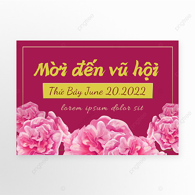 花卉越南语聚会派对邀请函模板