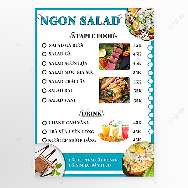 主食饮料搭配越南语菜单