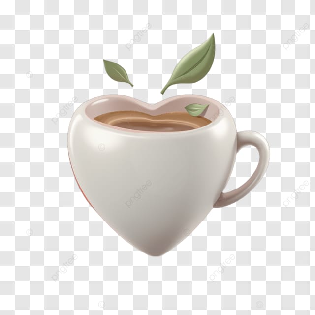 心形杯子里的热茶