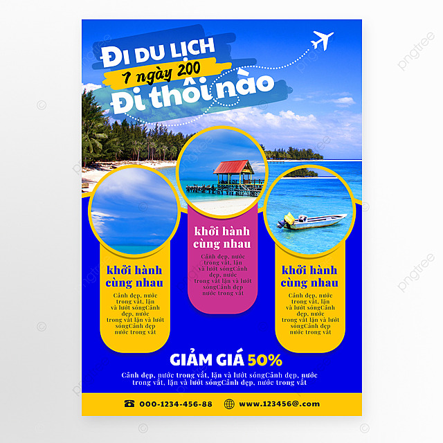 彩色越南语风景旅行宣传单