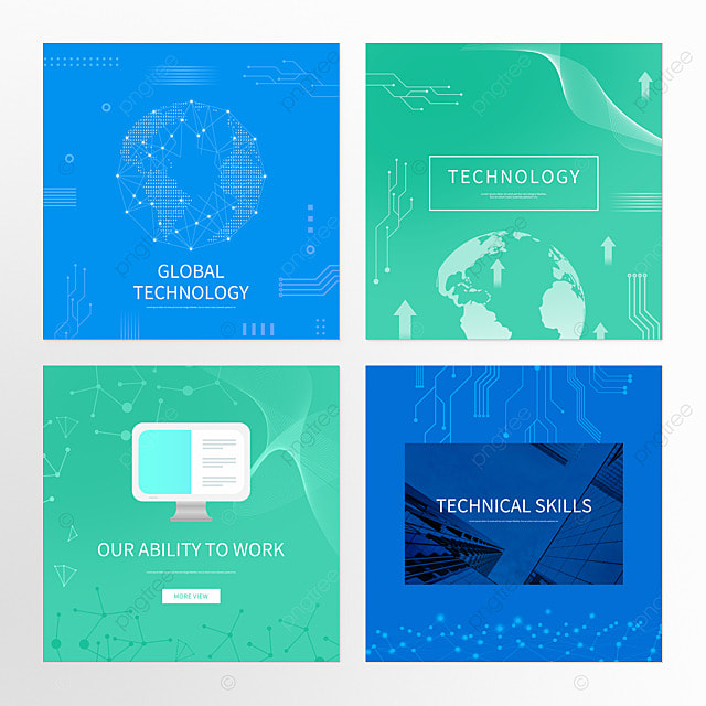 科技线条蓝色社交媒体组图