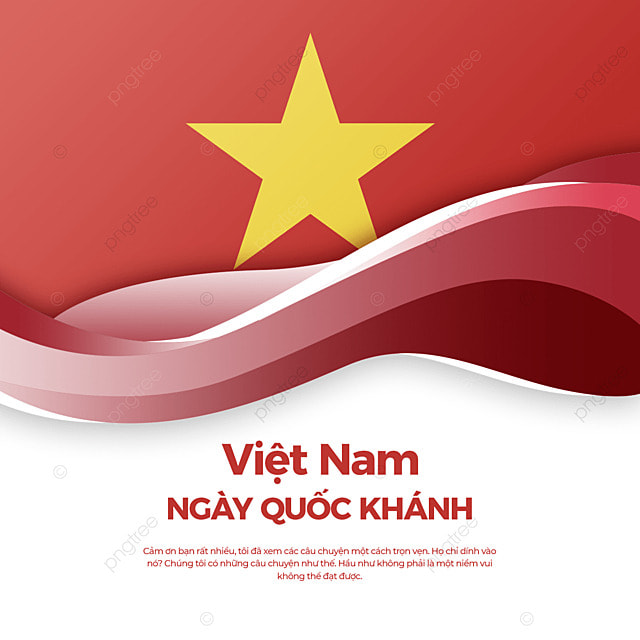 越南国旗几何曲线色块国庆日社交媒体广告