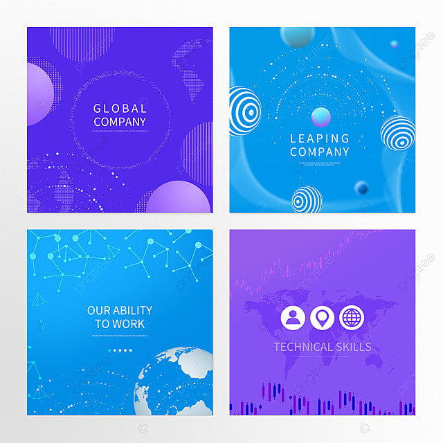 科技地图抽象风格蓝色社交媒体组图