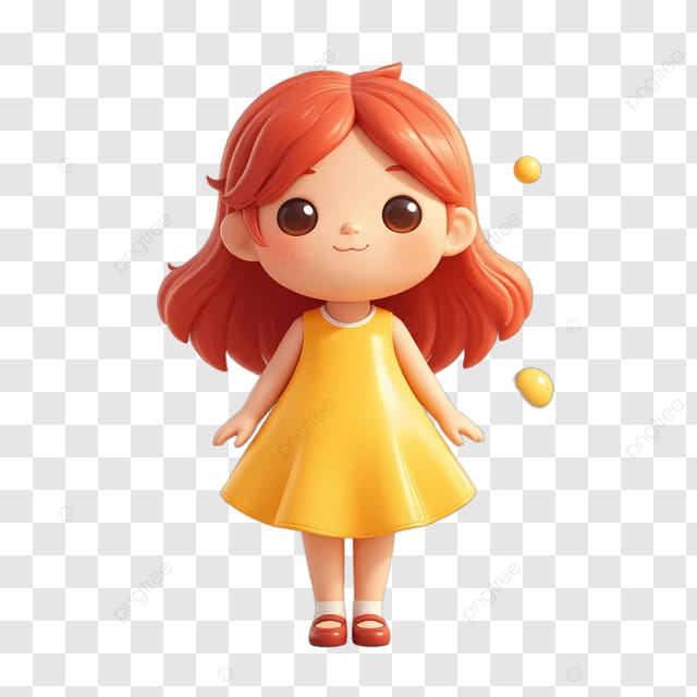 一个可爱的小女孩穿着黄色连衣裙和红色鞋子