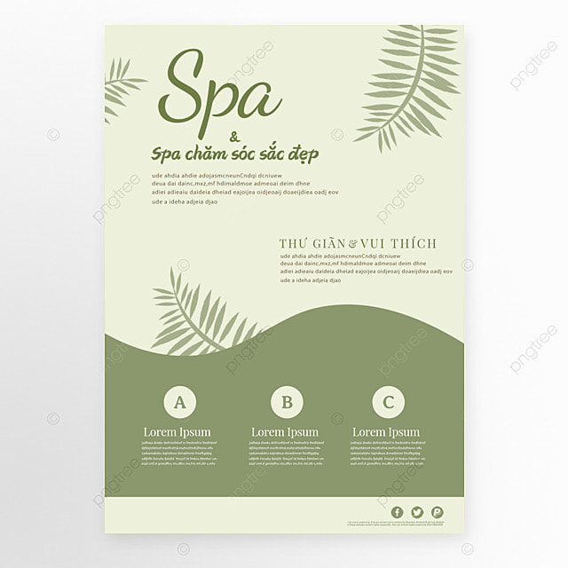 越南语spa美容简约绿色传单