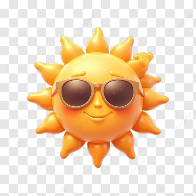 太阳戴墨镜微笑的脸