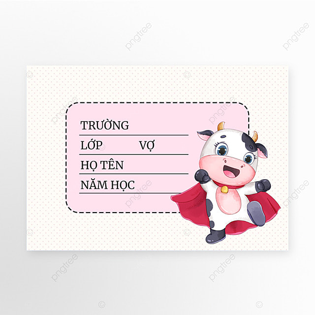 粉色标签本越南卡通学校
