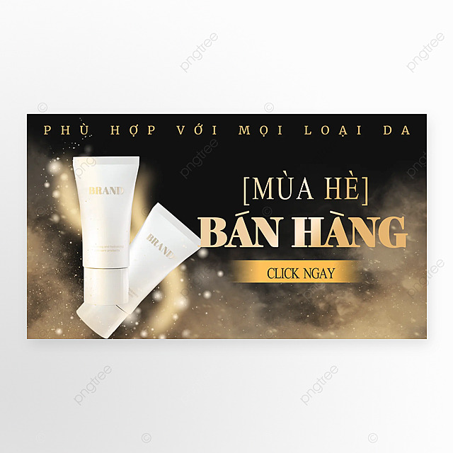 黑金化妆品销售横幅越南语