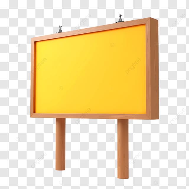 空的黄色广告牌标志