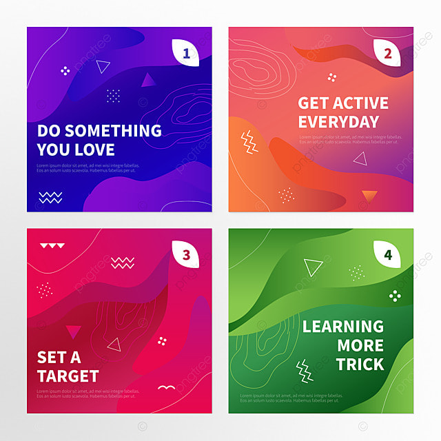 彩色渐变抽象几何社交媒体组图