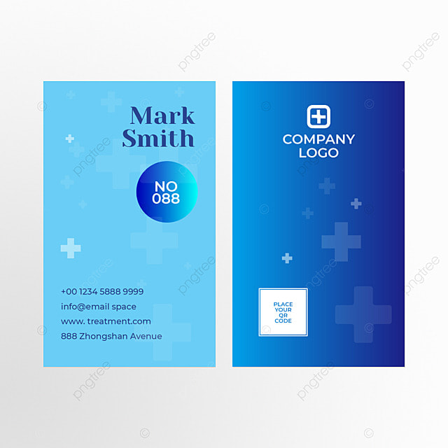 蓝色渐变医疗仪器行业名片