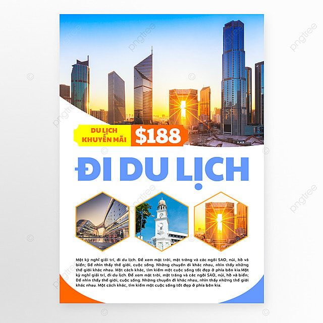 越南旅游宣传传单美丽城市旅行海报模版