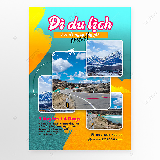 越南海岛创意旅行传单模板