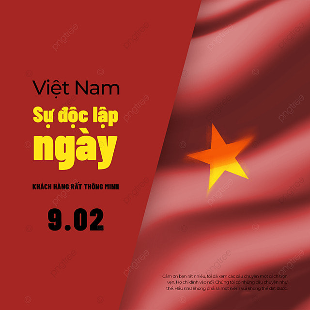 越南国旗飘扬色块国庆日节日社交媒体广告