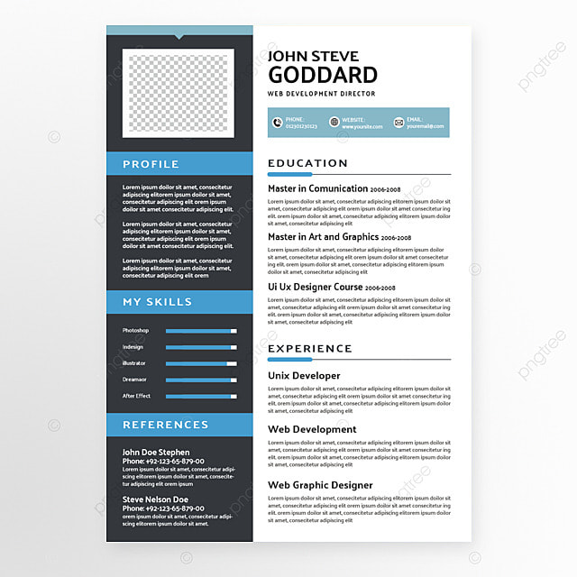 个人简历招纳贤才履历蓝色