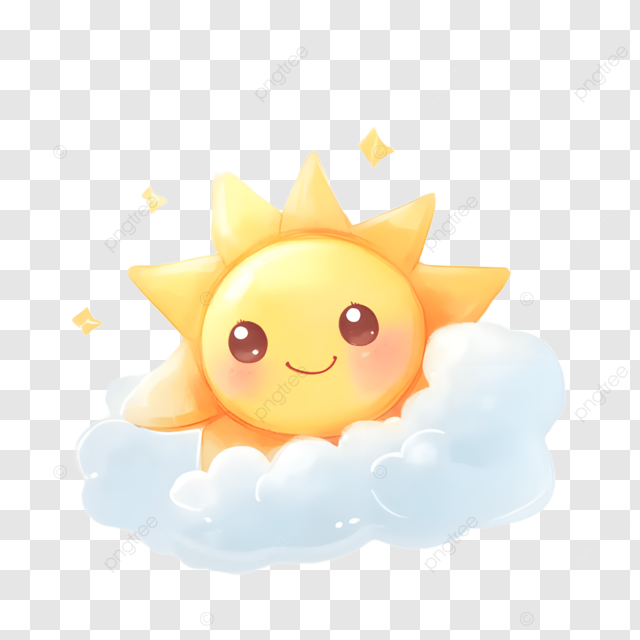 带星星的云朵上太阳