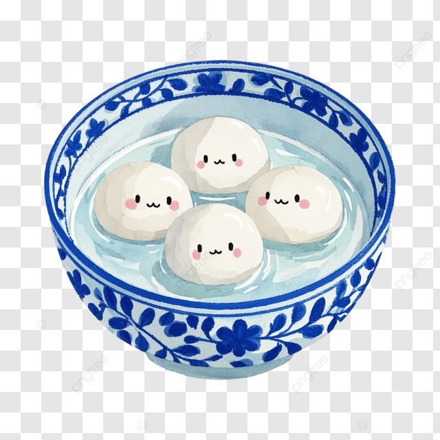 冬至的双重 幸福青花瓷与汤圆