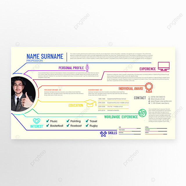 个人简历信息米黄色模板