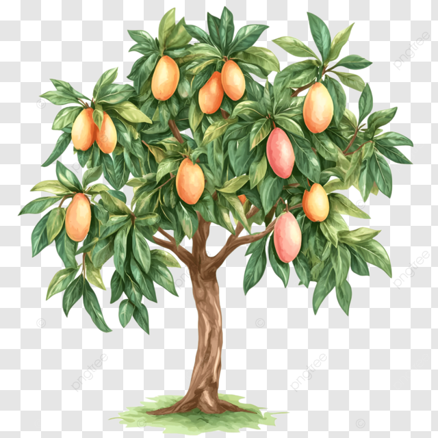 满是芒果的繁茂果树