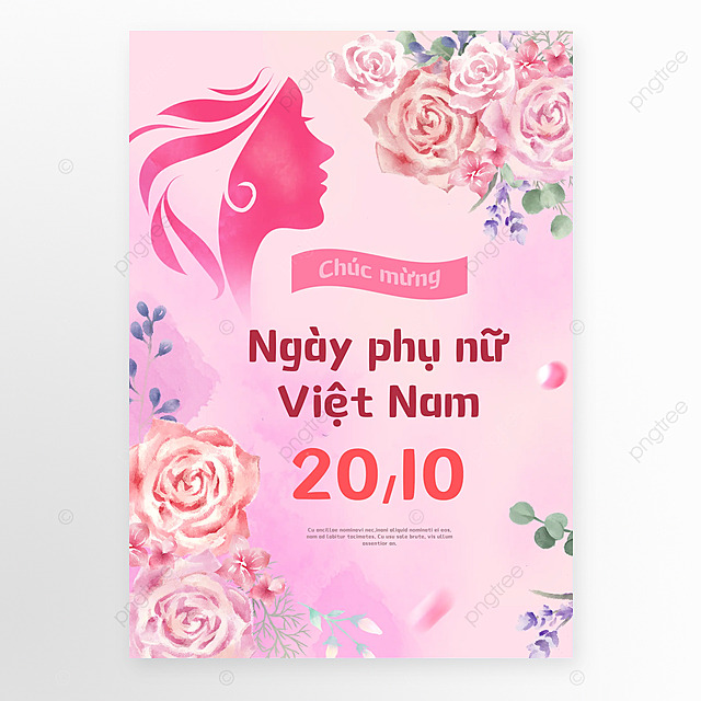 越南妇女节粉色节日海报