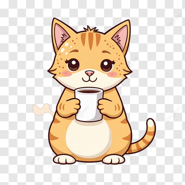 一只可爱的橙色小猫正在用杯子喝水