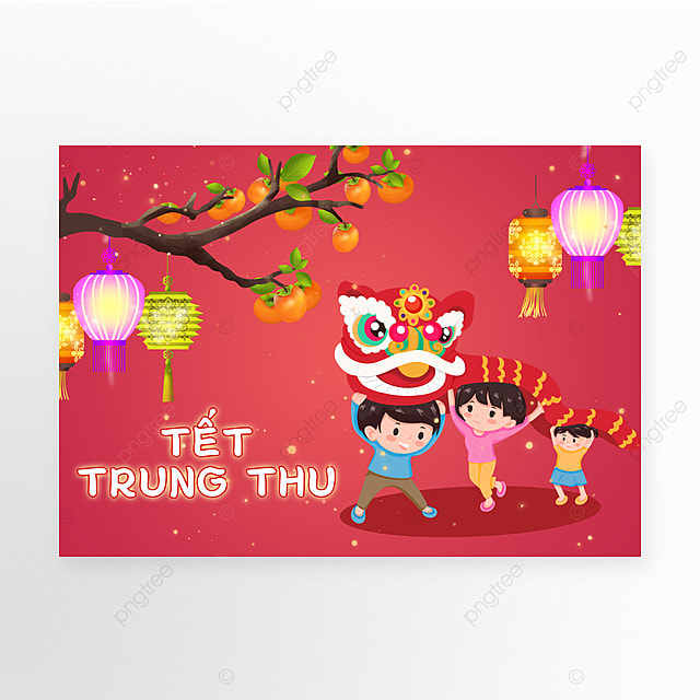 越南中秋节粉色海报