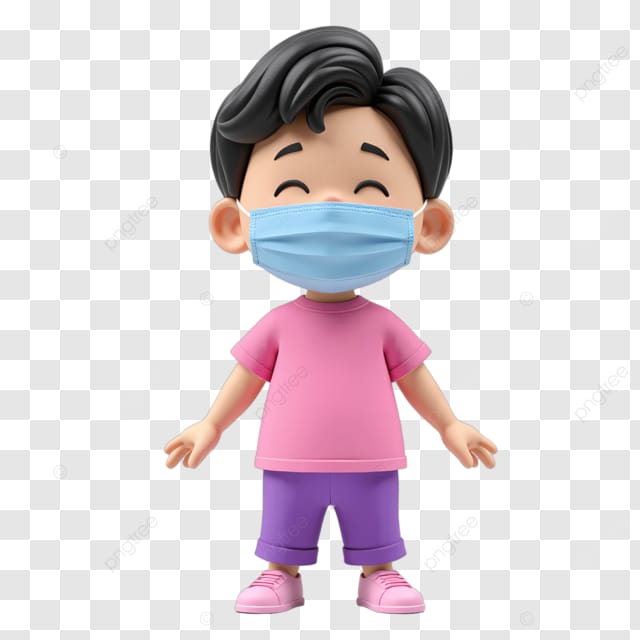 戴口罩的小男孩