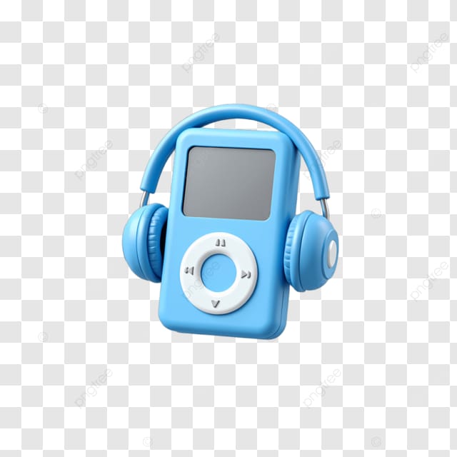 蓝色的随身听耳机套装