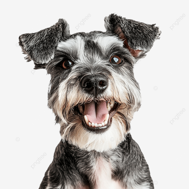 顽皮的雪纳瑞狗，个性充满活力