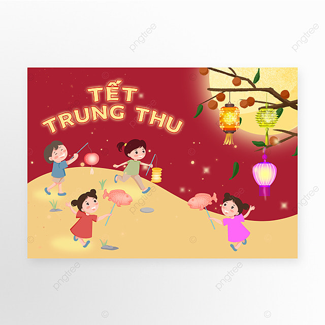 越南中秋节红色海报