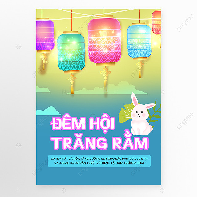 带灯笼宣传模板的越南中秋节