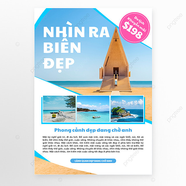 越南旅游宣传传单蓝色海景旅行传单