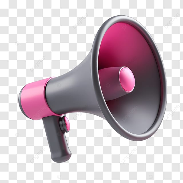 粉色和黑色喇叭图标