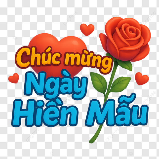 越南母亲节快乐爱心玫瑰花