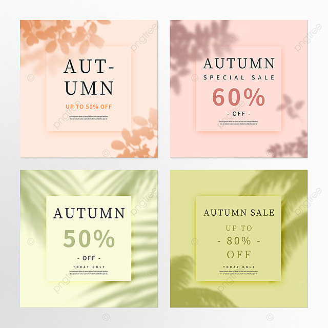 植物影子秋季促销社交媒体组图