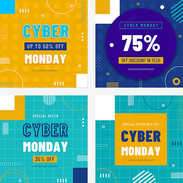 网络星期一商业促销抽象风格社交媒体组图