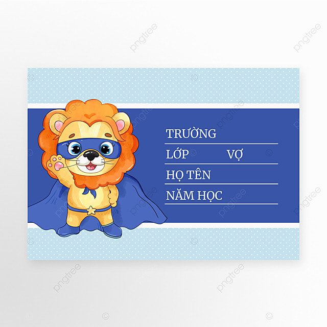 蓝色标签本越南卡通学校