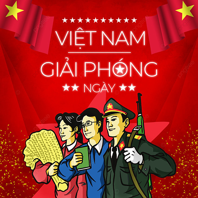 越南人民国旗国庆日节日卡通社交媒体广告