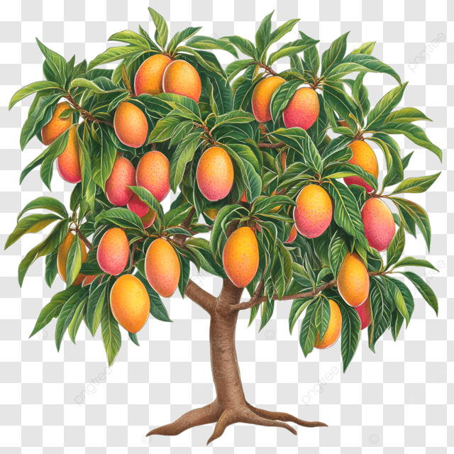 满树果实的一棵芒果树