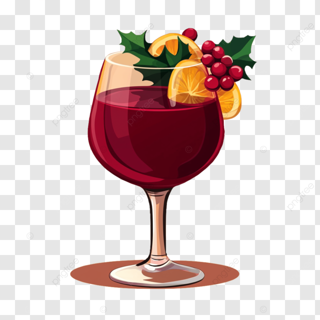 圣诞节热红酒卡通插图