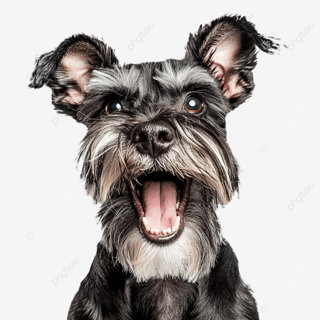 顽皮的雪纳瑞狗，个性充满活力