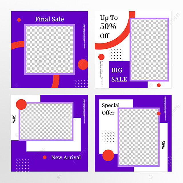 极简蓝色几何促销社交媒体组图