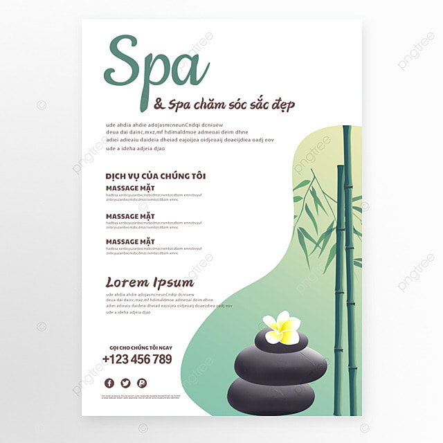 越南语spa美容绿植传单
