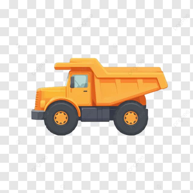 黄色自卸卡车图标