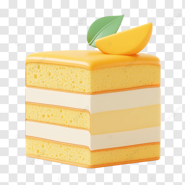 芒果蛋糕3d立体渲染风格