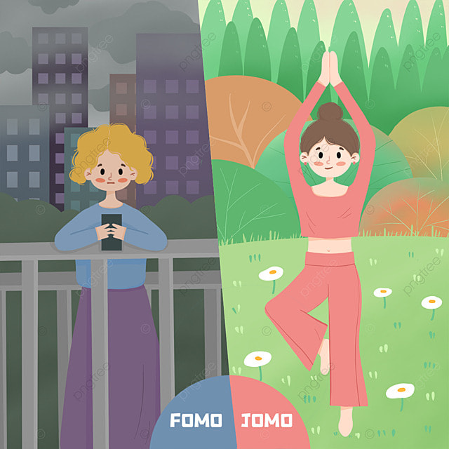 fomo vs jomo 黑夜白天对比社交媒体sns