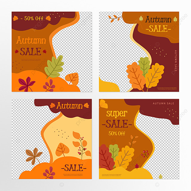 植物叶子秋季促销社交媒体组图